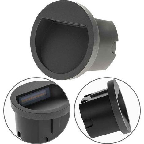 lampada da incasso a parete mustang round ip54 1x3w led 105lm 3000k w.7xd.10.5cm antracite