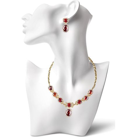 Présentoir à bijoux élégant, présentoir pour colliers, excellent cadeau (blanc) (1/5)
