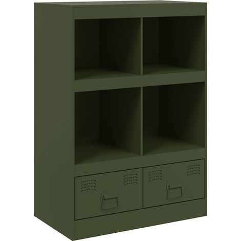 Maison Exclusive - Credenza Verde Oliva 67x39x95 cm in Acciaio