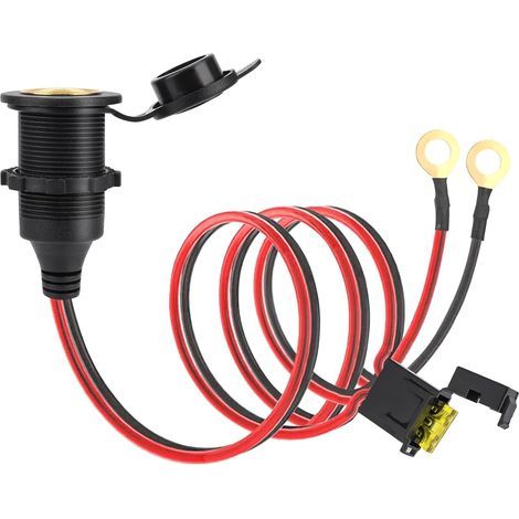 Prises Allume-Cigare puissance élevée Prise DC fixable Imperméable Marine Grade étanche pour Bateau Moto Voiture Câble de 2,5 mm² de 1 m Supporte un courant de 20 A 12 V/24 V CC (1/5)