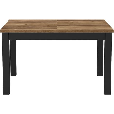 Mesa Tornua 111, Abeto oscuro + Negro mate, 77x85x130cm, Alargamiento, Aglomerado laminado (1/2)