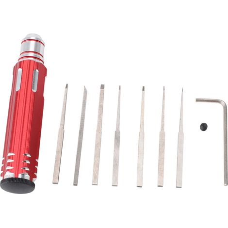 Gravure modélisme acier tungstène outil coupe burin 9 pcs 7 lames 0.1 0.2 0.4 0.6 0.8 1.0 2.0mm manche alu antidérapant gunpla maquette (1/5)