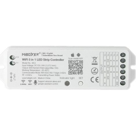 Contrôleur de bande LED 5in1 12v/24v 15amax 2,4ghz Wl5