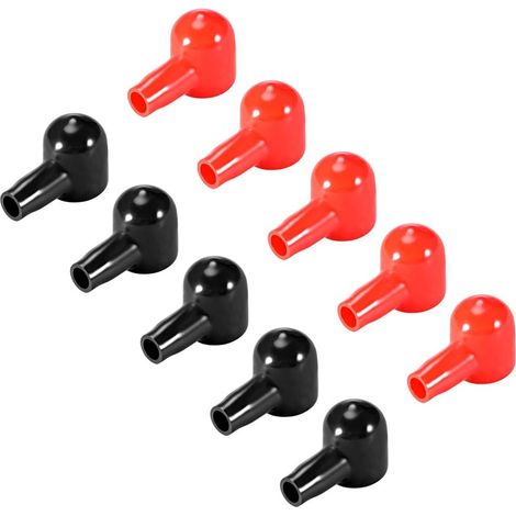 Batterie Borne Caoutchouc Protecteur Couvre rouge noir 6mmx14mm 5Paires (1/2)