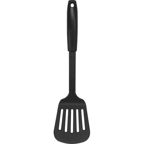 1 Spatule fendue, plastique, antiadhésive, résistante chaleur 200°C, ustensile cuisine, noir