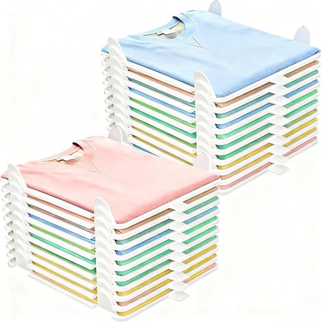 Organisateur Armoire, Organisateur Vêtement Rangement Dressing Empilable pour Adultes 20Pcs (1/5)