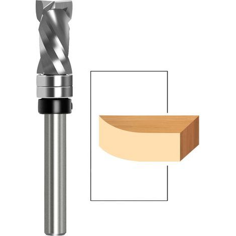 Fraise à affleurer en spirale Tige de 1/4 Fraise à rainurer en spirale à compression Up & Down Diamètre de coupe : 12 mm Longueur de coupe : 25,4 mm Avec double roulement à billes Rainure (1/5)