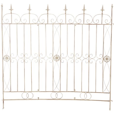 CLP – Clôture de jardin Mangold en fer laqué – Longueur modulable – Motifs floraux et volutes ornementales – Pour jardins anglais