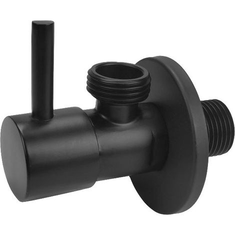 Schwarzes Eckabsperrventil 1/2" x 1/2", Keramikköpfe (1/2)