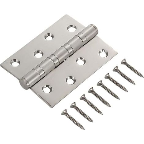Charniere Porte, Charniere Inox avec Roulement a Billes, Plaque Acier Inoxydable pour Portes Intérieures, Atelier, Menuiserie, Rénovation, Extérieures, Fenêtres, Tiroirs, Maison, Garage (1/5)