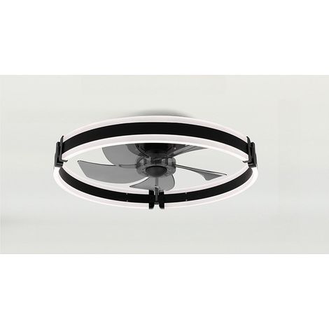 Plafonnier ventilateur fermé 50 cm, LED dimmable, contrôle APP et télécommande, fonction mémoire, minuterieNoirFlux d'air direct (1/5)