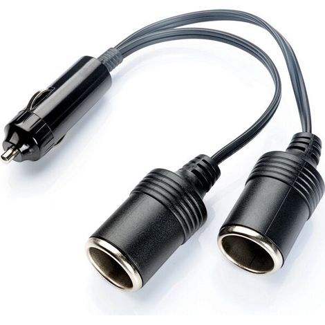Allume Cigare Voiture Double, Prise Allume Cigare 12 Volts Chargeur de Voiture Fiche Mâle à 2 Voies Prise de Cigarette Rallonge Câble de Câble (1/5)