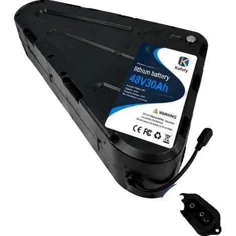 Batería para bicicleta eléctrica, alta capacidad, diseño impermeable, 48V 30AH - 3P - Enchufe (1/2)