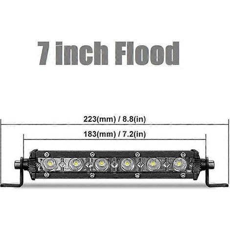 Barre lumineuse de travail LED ultra-mince RACBOX 7, 10, 13 et 20 pouces, faisceau combiné spot/flood, 12 V/24 V, antibrouillard, feu de travail, faisceau large 7 pouces (1/5)