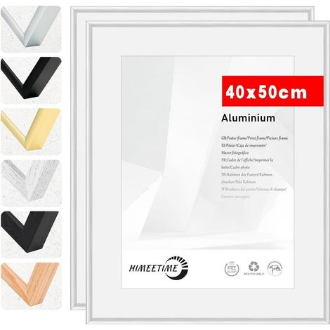 Bilderrahmen Acrylglas Poster Hochformat Alu Silber 40x50cm 2x (1/5)