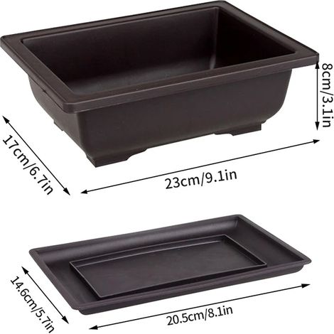 (S1 L et plateau) Plateau carré ou rectangulaire pour bonsaï, imitation terre cuite violette, idéal pour plantes succulentes
Pots pour plantes (1/4)