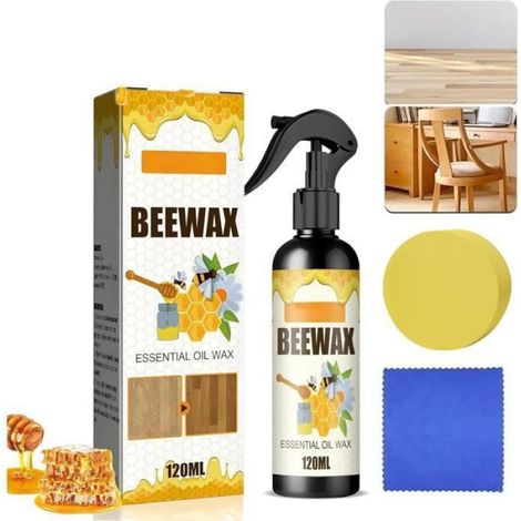1 Spray Cire D'abeille, Nettoyant Meubles, Formule Micro-moléculaire, Pour Bois Traités, Intérieur (1/3)