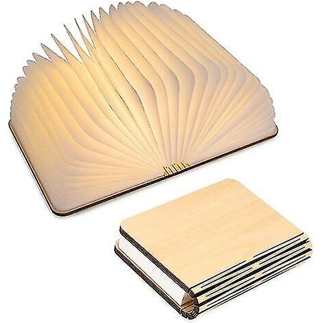 Lampe de lecture en bois, liseuse LED pliable à aimant, rechargeable USB, éclairage décoratif papier (1/5)