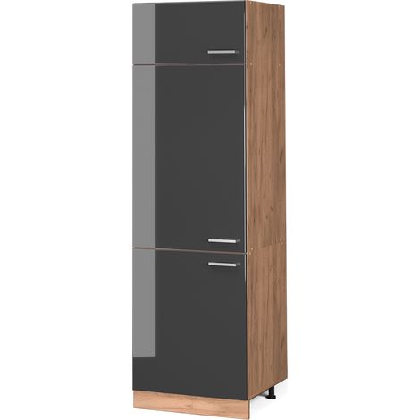 Armadio frigorifero R-Line, Antracite lucido, 60 cm, Vicco