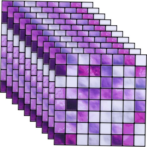 Autocollants Pour Carrelage Décoratifs Mosaïque 15x15 Cm Pvc Imperméables Autocollants Pour Carrelage De Bain Muraux Pour Salle De Bain Lot De 10 Pièces (1/5)