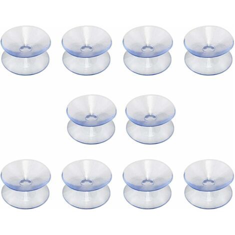 Ventouses double face compatibles avec plateau en verre 10 ventouses sans crochet pour miroir en verre antidérapant multifonctionnel double face (20mm) (1/5)