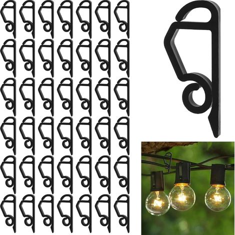 120 Weihnachtslichter-Clips für den Außenbereich, schwarz, stabile Dachrinnenhalterungen für Lichterketten