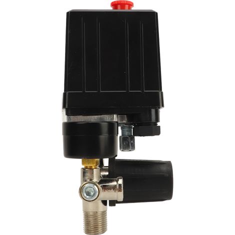 Druckschalter-Steuerventil für Luftkompressoren, 3-in-1-Schnellanschluss, 0–12 bar mit Manometer (1/5)