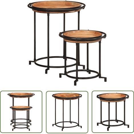 vidaXL 2-tlg. Beistelltisch-Set Massivholz Akazie (1/5)