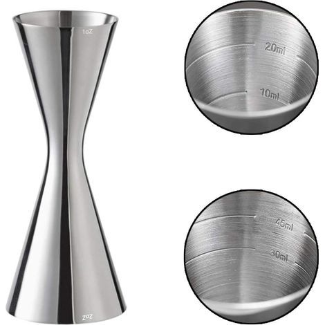 Doseur à cocktails en acier inoxydable, verre doseur professionnel pour barman avec graduation intégrée.-AquaForge (1/5)