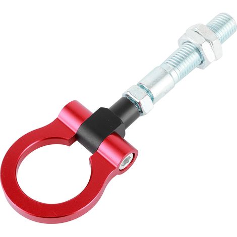 Crochet de remorquage robuste rouge à anneau pliable pour voiture de course, compatible avec Hyundai Veloster 2012-2017 (rouge) (1/5)