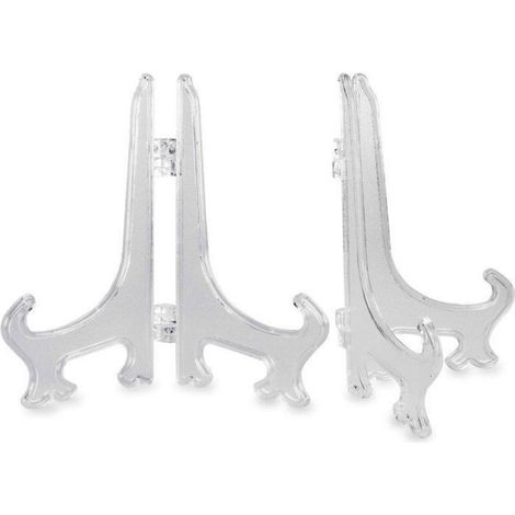 Présentoirs - Lot de 2 - Support pour assiettes - Chevalet - Plastique - Support pour assiettes, photos et œuvres d'art - 20 (1/4)
