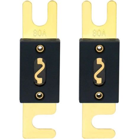 Lot de 2 fusibles ANL- 80 A - pour système audio de voiture - noir et doré (1/3)