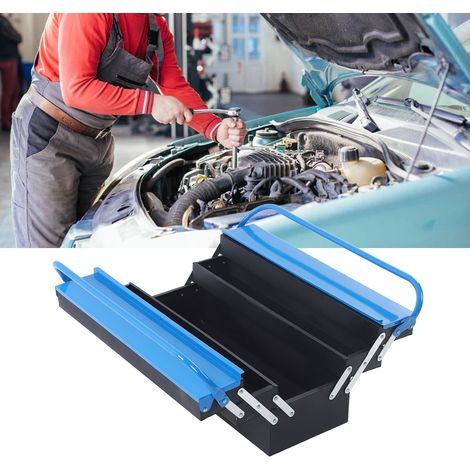 Boîte à outils Oubang 206122 530 mm en métal bicolore, 3 niveaux, 5 tiroirs, boîte de rangement pour outils à la maison, boîte de rangement pour voiture, boîte pliable pour réparation automobile, boît (1/5)