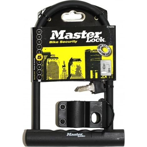 Cadenas U pour vélo Antivol 20 x 10 cm MASTER LOCK 8170DPRO Diam 12 mm (1/2)