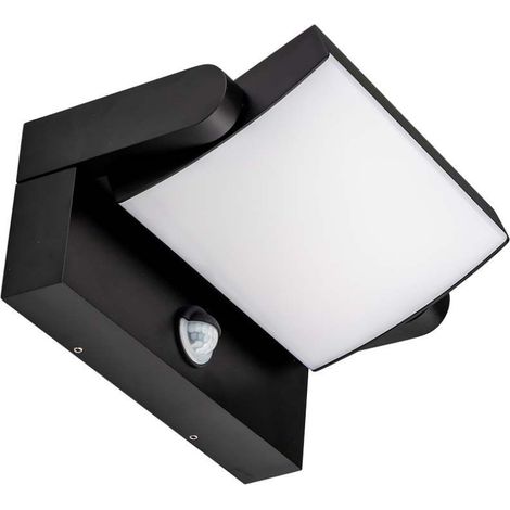 V-TAC VT-11020 LED-Wandleuchte mit PIR-Sensor Strahler 17W 150lm/w Fassadenbeleuchtung Farbe schwarz 3000k einstellbar IP65 sku 2940 (1/5)