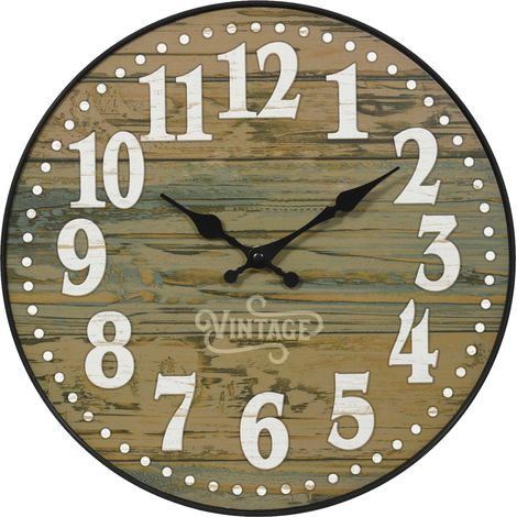 Reloj küken efecto madera redondo 35 cm (1/2)