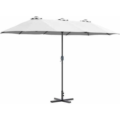 Sombrilla de jardín plegable moderna de 370 x 197 x 239 cm práctica y duradera fabricada en poliéster color arena 020058739 (1/5)