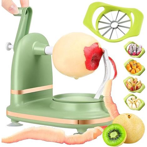 Éplucheur de poires - Éplucheur de légumes - Éplucheur de pommes - Trancheuse spirale - Couteaux en acier inoxydable - Ventouse - Sans BPA - Utilisation manuelle (1/5)