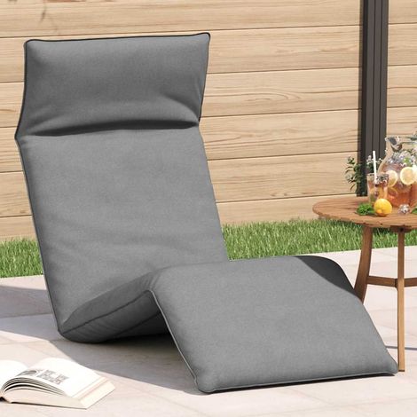 Chaise longue pliante-Bain de soleil-Transat de relaxation gris 175x54x8,5 cm tissu oxford 553836 (1/5)