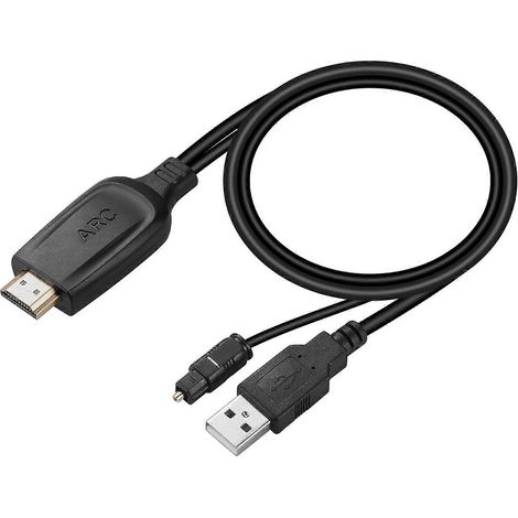 Convertisseur audio HDMI ARC vers optique 192 kHz pour connexion TV à barre de son, Plug and Play adaptateur répartiteur audio ARC vers optique de 1,05 m/3,4 pi pour barres de son. (1/5)