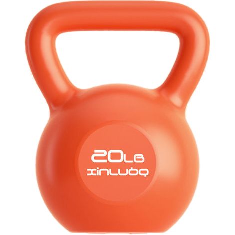 Haltère de musculation 20lb/9,1kg orange avec large poignée et protège-poignet pour hommes et femmes, entraînement de force et fitness à domicile (1/5)