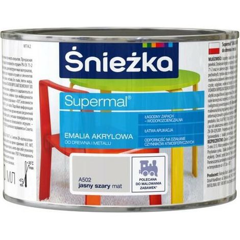 Esmalte acrílico Supermal para madera y metal A502 gris claro mate 0,4 l (1/2)