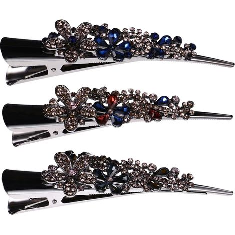 Pieces Vintage Alloy Hair Clips with Crystal Decor (1/5)