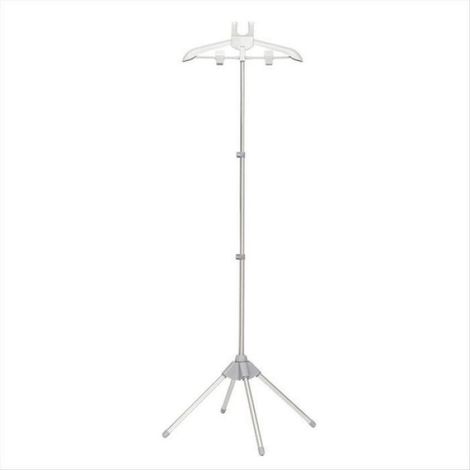 Support Vapeur - Cintre Pliable - Hauteur Réglable 85-160 Cm - Pour Défroissage À La Vapeur - Gris - 1 Pièce (1/5)
