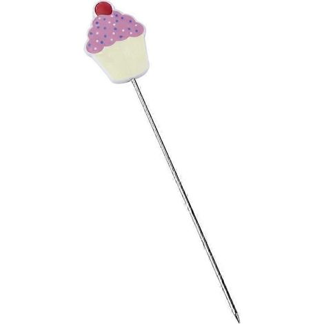 Testeur à gâteau en acier inoxydable avec poignée ergonomique pour cupcakes, sonde métallique réutilisable compatible avec une cuisson précise (1/5)