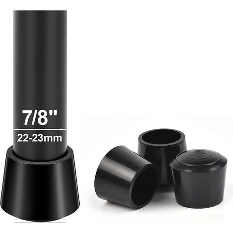 Verstellbare Stuhlbeinkappen, 16 Stück Stuhlbeinschoner für Ess-, Terrassen- und Gartenmöbel, Bistrostühle oder Tritthocker (-22 mm, Schwarz)