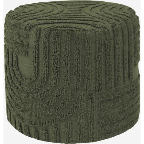Puff redondo de borreguito con relieve