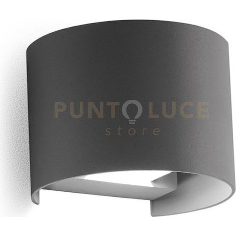 GES871N-  APPLIQUE IN ALLUMINIO E VETRO COLORE ANTRACITE LED 4000K 510LM 2X5W BIEMISSIONE