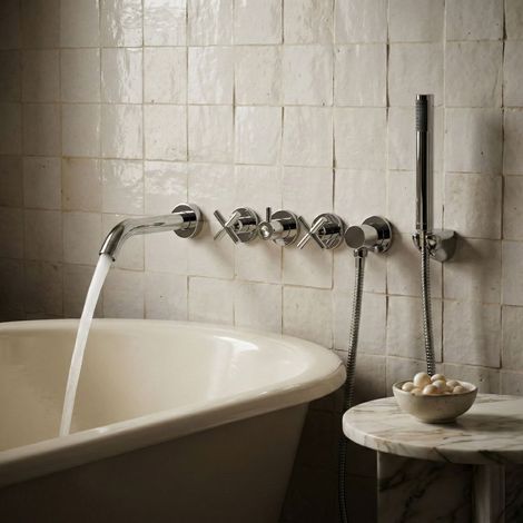 Ensemble encastré PaulGurkes pour baignoire avec robinet à deux poignées