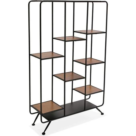 Libreria stile industriale mobile a 7 scaffali parete divisoria arredamento casa (1/4)